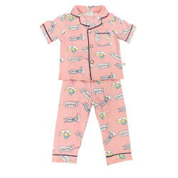 Girls Short Sleeve Pajama Set with Long Pants