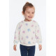 Babygirls Cats Printed White Sweatshirt