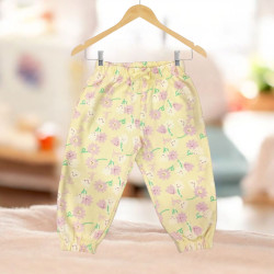 Babygirls Printed Yellow Pants