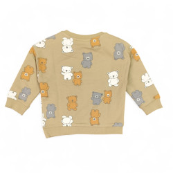 Babyboys Bear Printed Brown Sweatshirt