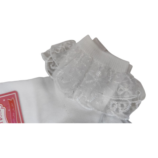 Girls White Frill Socks