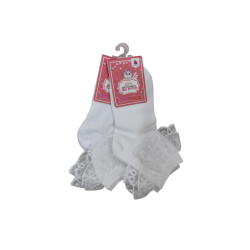 Girls White Frill Socks