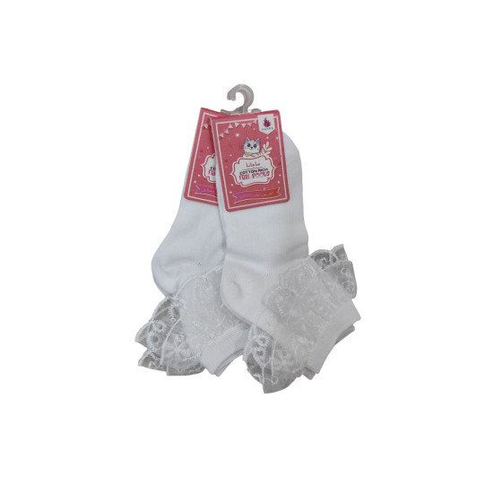 Girls White Frill Socks