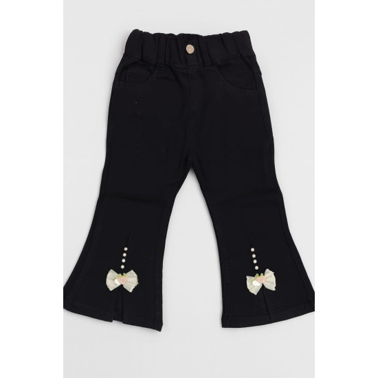 Girls Jeans Pants Black Colored
