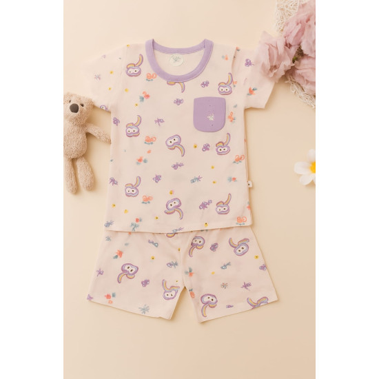 Short Sleeve Pajama Set with Shorts