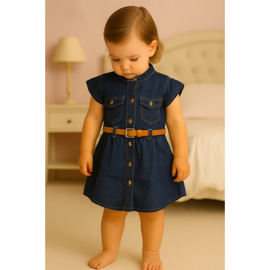 Girls Jeans Dress with Belt