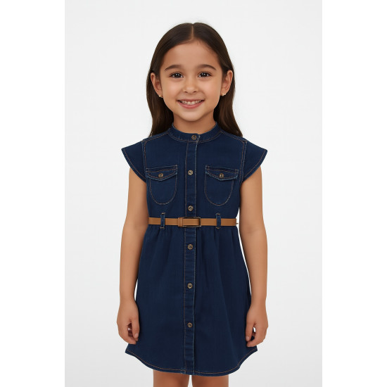 Girls Jeans Dress with Belt