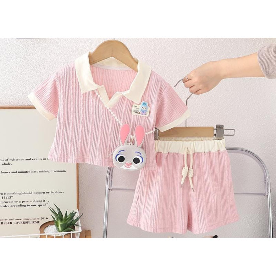 Girls Pink Summer Set with Bag